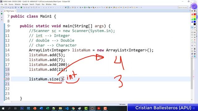 Como usar List y ArrayList en JAVA metodo add size clear get PARTE 2/4 смотреть онлайн