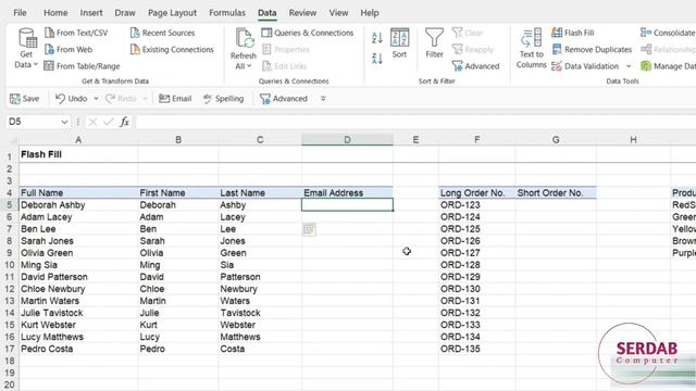 Excel 2021 For Beginners(flash-fill)