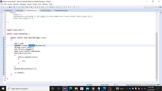 Total number of digit present in the number excluding given digit | Wipro coding Answer | MathAtTi смотреть онлайн