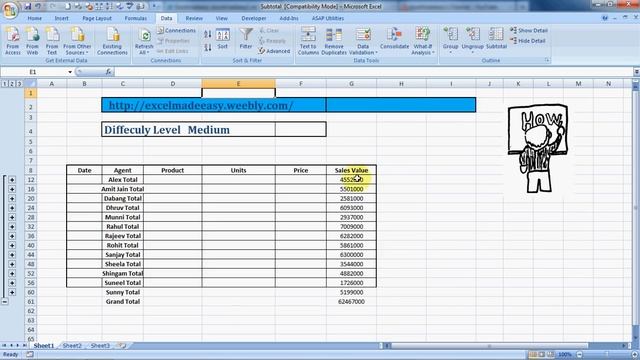 Subtotal Formula in Excel смотреть онлайн