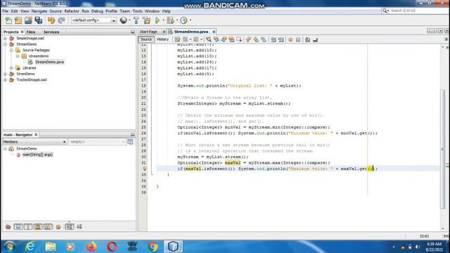 Java the complete Reference Ninth Edition (Chapter 29) Example (1) A Simple Stream Example смотреть онлайн