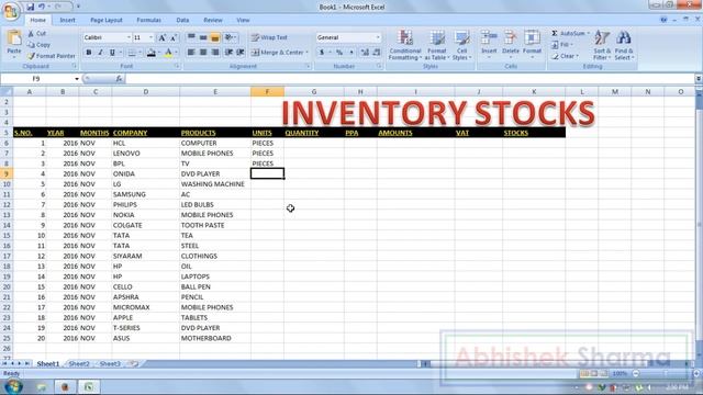 Exercise 02  Excel Practice Book  How To Make Inventory In Ms Excel