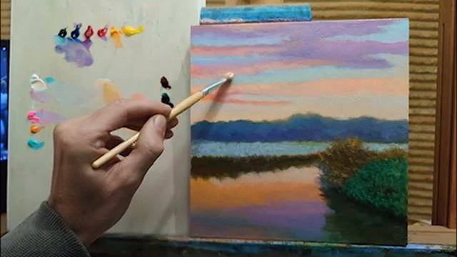 Как рисовать яркий закат_как рисовать розовые облака #какнарисовать #пейзаж #живопись #закат смотреть онлайн