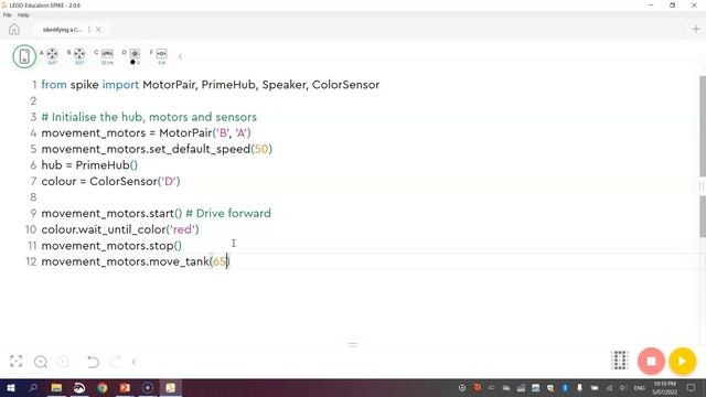 Lego Spike Prime - Colour Sensing Using Python Code Tutorial смотреть онлайн
