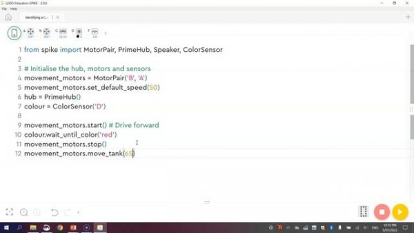 Lego Spike Prime - Colour Sensing Using Python Code Tutorial