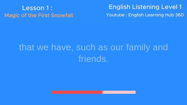 English Listening Level 1 - Lesson 1 - Magic of the First Snowfall | english speaking practice смотреть онлайн