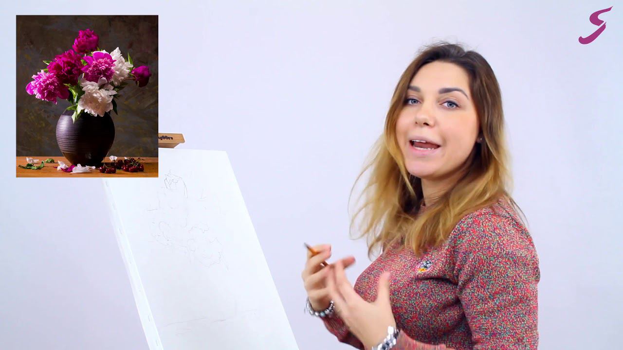 Мастер-класс по акварели «Вишневые пионы» | Как нарисовать цветы пионы поэтапно смотреть онлайн