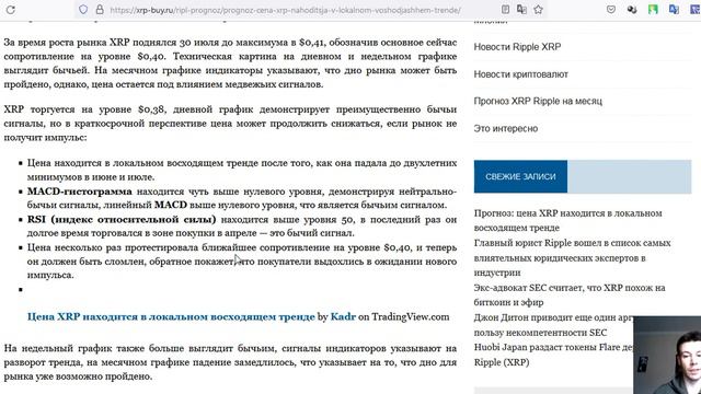 РАЗВОРОТ ЦЕНЫ XRP: Ближайшие цели на РОСТ!! смотреть онлайн