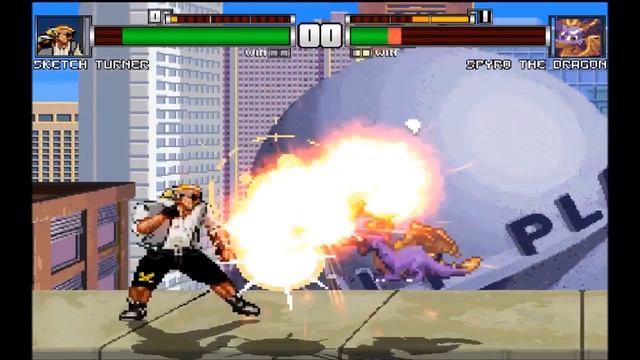 Mugen : Sketch Turner (Comix Zone-Sega) Vs Spyro The Dragon (Sony) смотреть онлайн