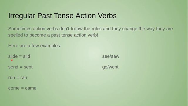 Irregular Action verbs- see/saw, go/went смотреть онлайн
