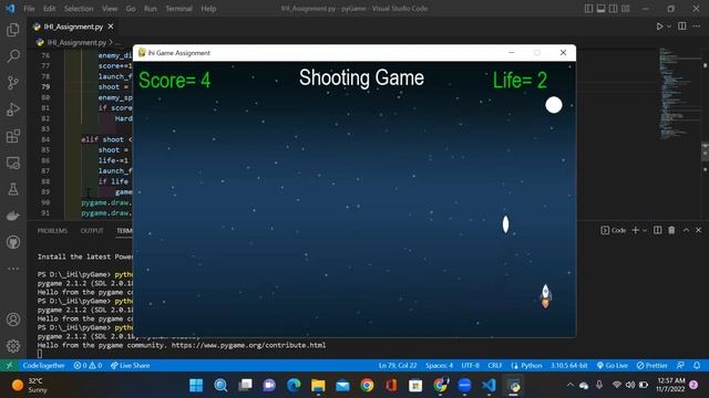 Space Shooter Game using Pygame | Shooting Game | Python смотреть онлайн