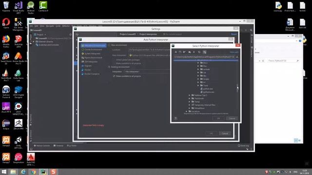 Выбор интерпретатора Python для PyCharm смотреть онлайн