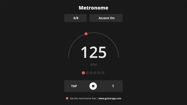 125 BPM Metronome 6/8 смотреть онлайн