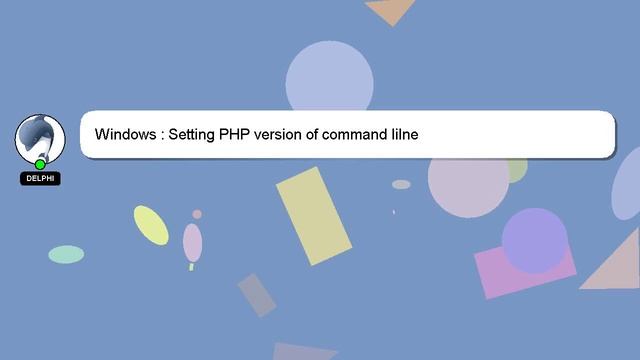 Windows : Setting PHP version of command lilne смотреть онлайн
