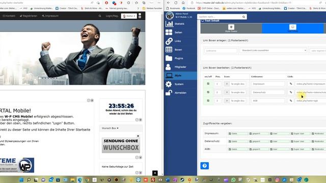 W-P CMS Portal Mobile - Footer im Fußbereich einstellen. смотреть онлайн