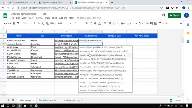 Mail Merge in Gmail with Attachment смотреть онлайн