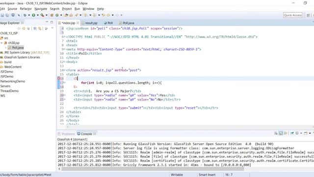 Java Programming 2 - JSP Exercise 38.13 - Multiple-question opinion poll смотреть онлайн