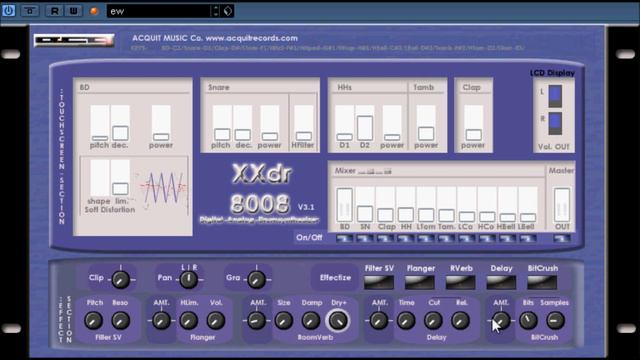 xxdr 8008 digital analog drum synthesizer v 1.2 - v 3.1 by Acquit Music смотреть онлайн