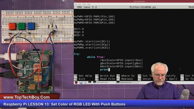 Raspberry Pi LESSON 13: Set Color of RGB LED with Push Buttons смотреть онлайн