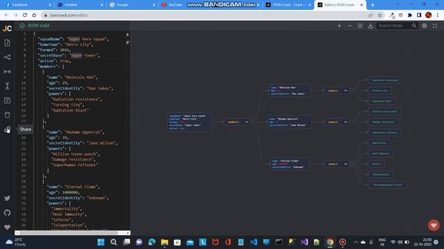 JSON Crack | Visualize JSON in a beautiful way смотреть онлайн