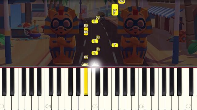 Talking TOM HERO DASH - Egypt Desert Theme - VERY EASY Piano tutorial смотреть онлайн