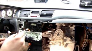 Замена тросика регулировки температуры печки Лансер 9