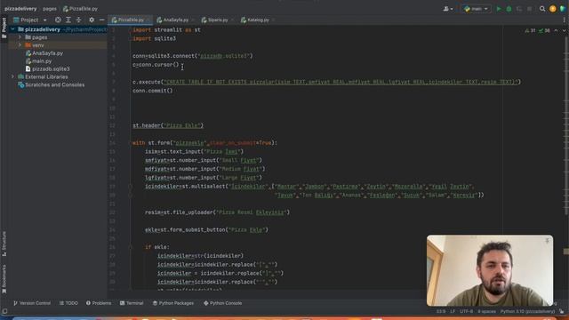 3 Pizza Ekle Sqlite3 INSERT - Python Pizza Delivery Streamlit Sqlite Pandas смотреть онлайн