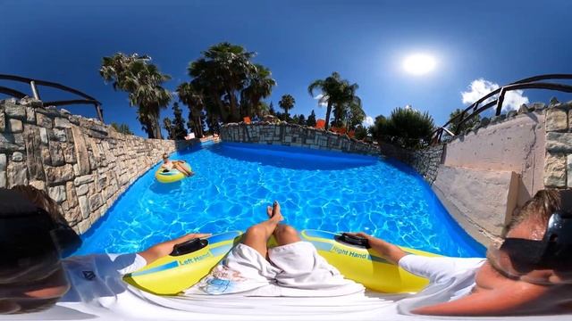 Aqua Creta Limnoupolis Waterpark Lazy River 360° VR POV Onride смотреть онлайн