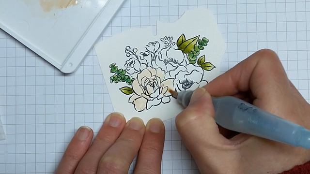 STAMPIN UP: New Jar of Flowers Stamp Set, how I coloured the rose image and chalky mason jar look. смотреть онлайн