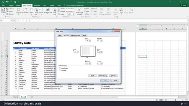 Orientation Margins And Scale In Excel - Tutorial