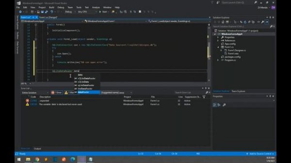 How to connect C# forms with SQLite database