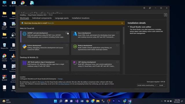 Download & Install || Visual Studio || In 2022 || Enterprise Version #Professionalengine