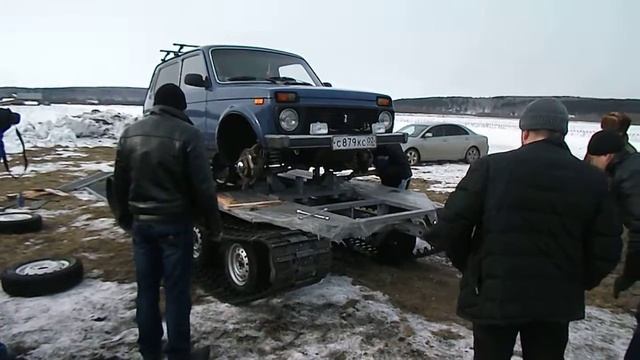 Гусеничное шасси для автомобиля. Вездеход ТСН 74 смотреть онлайн