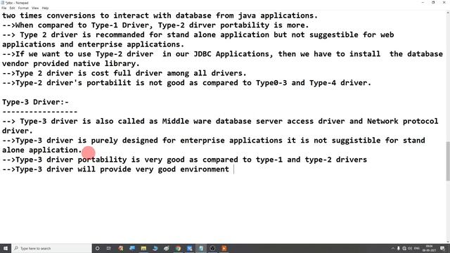 JDBC | Types of JDBC Drivers in Java | Network protocol driver in jdbc | Type -3 driver | hindi смотреть онлайн