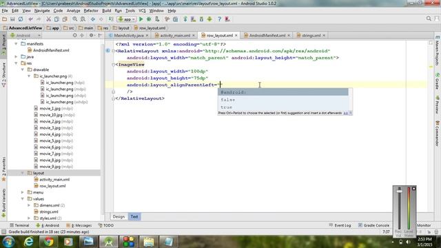 Android Studio Tutorial - 18 - ListView with Custom Adapter part-1 смотреть онлайн