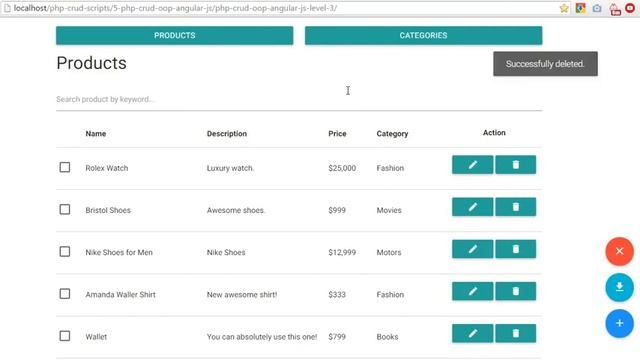 Output Demo: LEVEL 3 - AngularJS CRUD Example with PHP, MySQL and Material Design смотреть онлайн