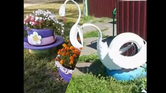 красивый лебедь из покрышек-Домашняя энциклопедия смотреть онлайн