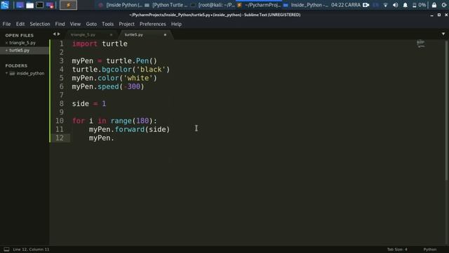 Python Turtle -5 | Triangle Based Spiral | Inside Python смотреть онлайн