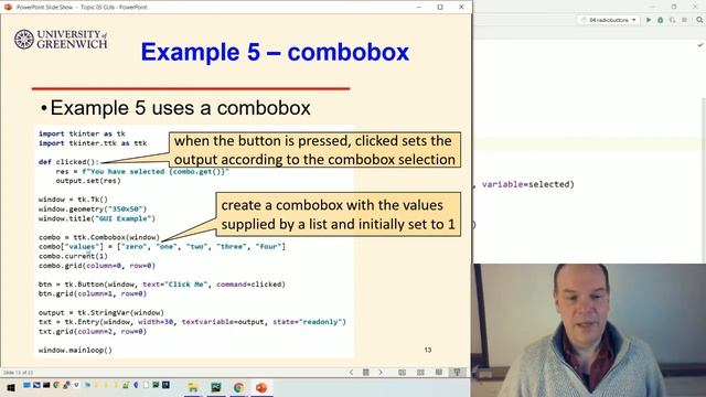 OO Python 05-5: GUIs - tkinter - comboboxes смотреть онлайн