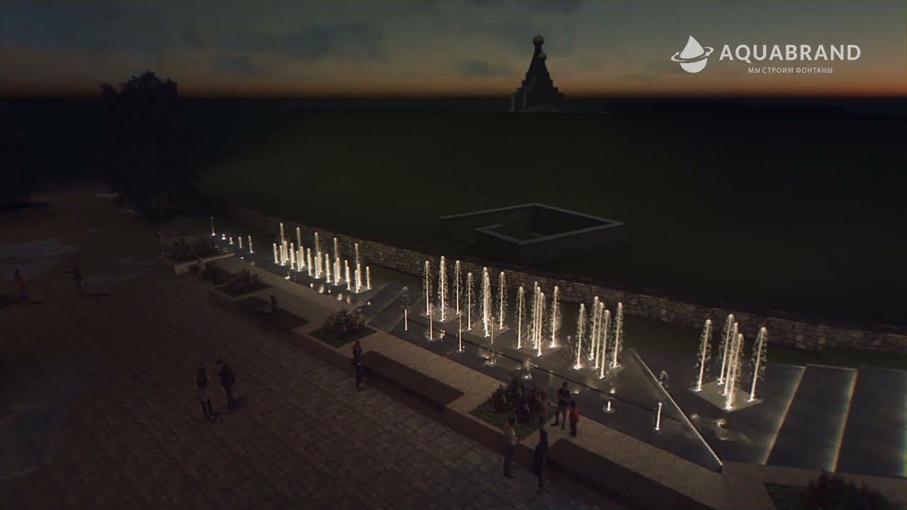 Концепт каскадного пешеходного фонтана в Дмитрове, Московская область смотреть онлайн