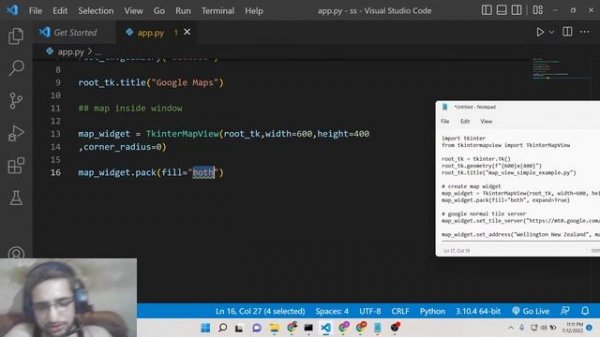 Python 3 Tkinter Google Maps API Example to Display Maps & Markers Using TkinterMapView Library