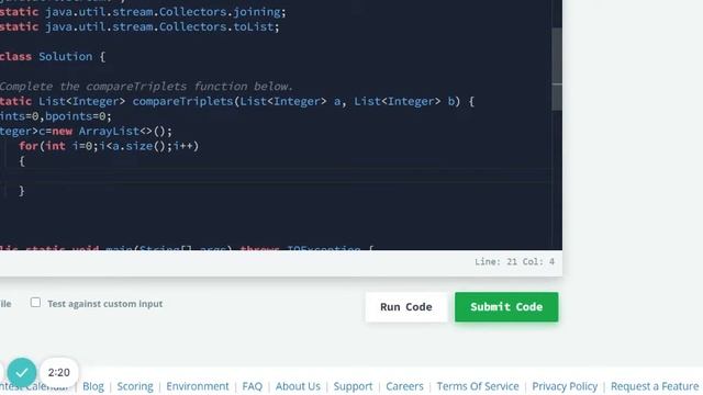 Compare the Triplets HackerRank Java Code смотреть онлайн