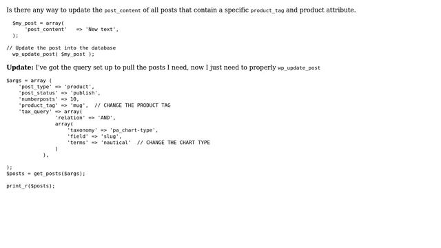 Wordpress: How to update post content of all posts with tag? смотреть онлайн
