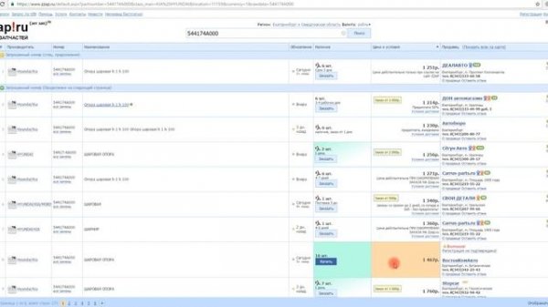 Поиск автозапчастей с помощью ZZap.ru