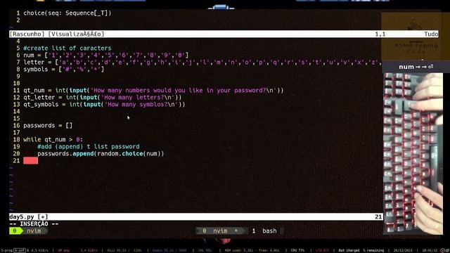 ASMR Programming - Password Generator Python - no talking смотреть онлайн