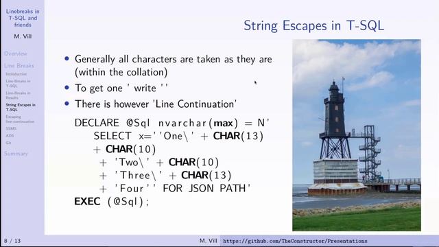 Matthias Vill - Linebreaks in T SQL and friends смотреть онлайн