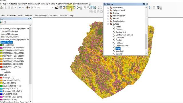 ArcGIS 10.8 Slope of Digital Elevation Model (DEM) Surface Analysis смотреть онлайн