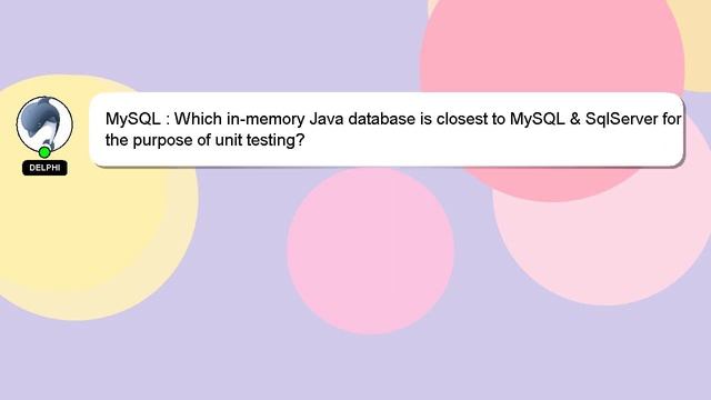 MySQL : Which in-memory Java database is closest to MySQL & SqlServer for the purpose of unit testi смотреть онлайн