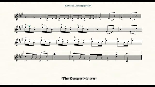 How to play "Huntmen's Chorus" ("Jägerchor") on violin [Piano Accompaniment] смотреть онлайн