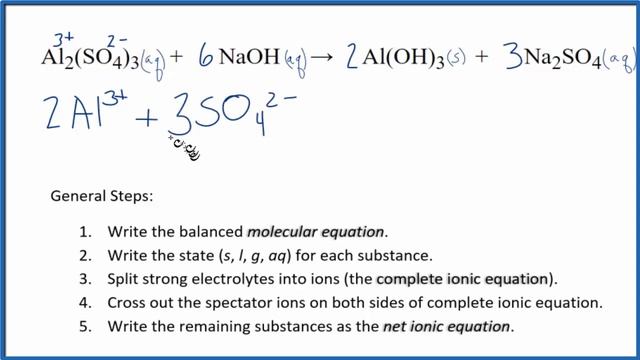 How to Write the Net Ionic Equation for Al2(SO4)3 + NaOH = Al(OH)3 + Na2SO4 смотреть онлайн
